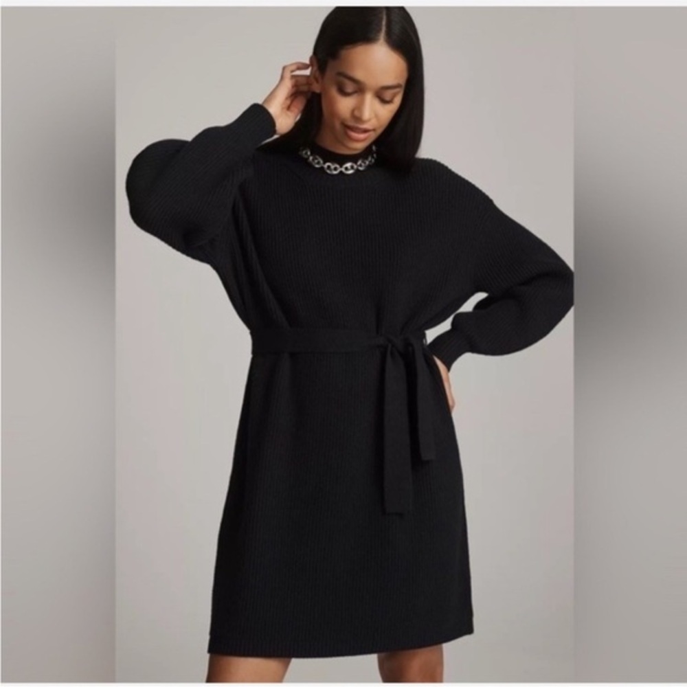 Anthropologie Maeve Knit Sweater Dress *Missing fabric waist belt*